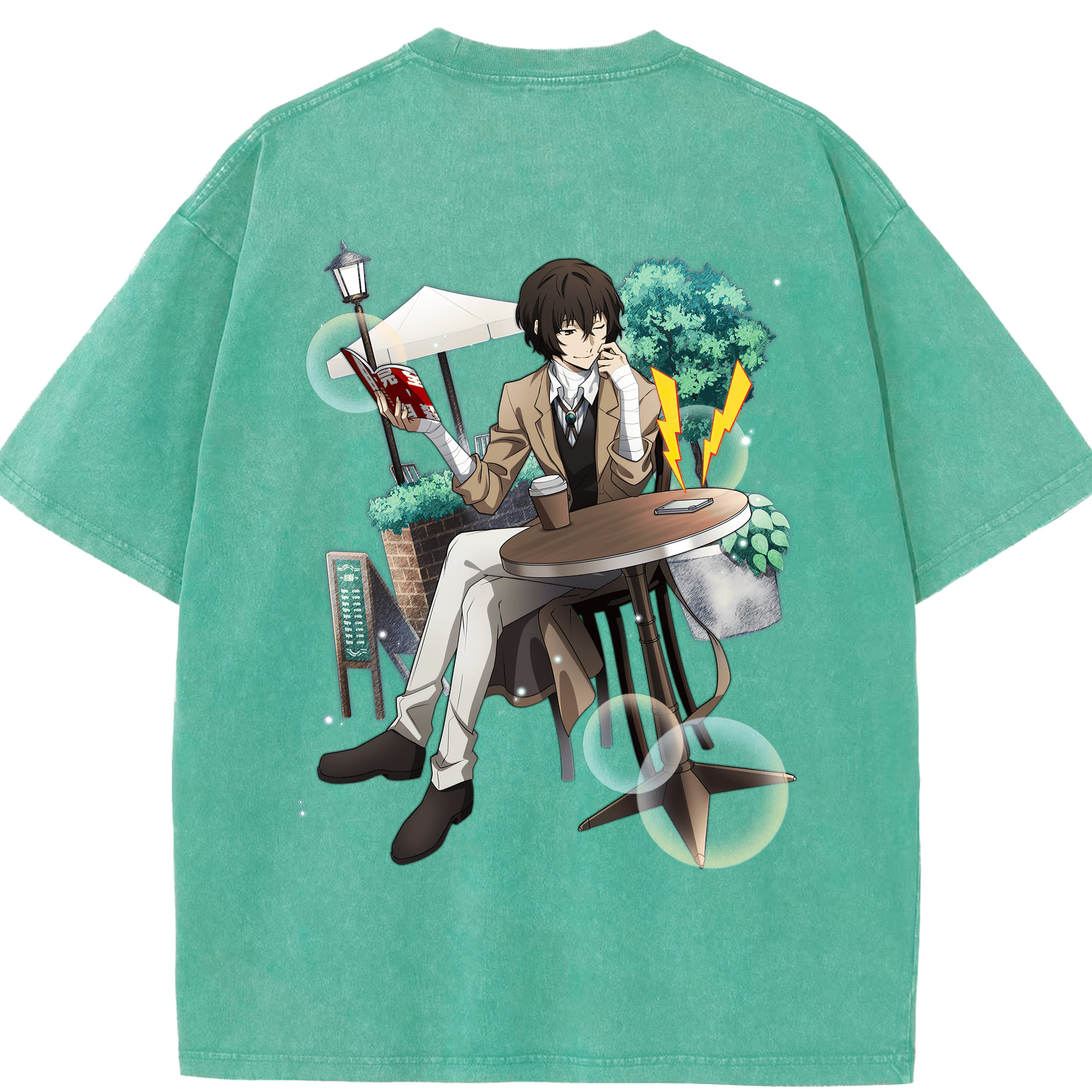 （画像用） 文豪ストレイドッグス Bungo Stray Dogs 綿100% ヴィンテージ風 半袖Tシャツ（背面プリント）